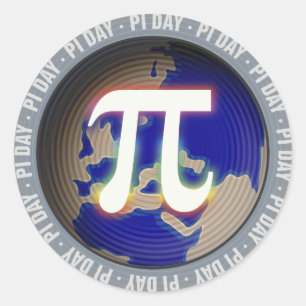 Pi Day on Earth math Classic Round Sticker