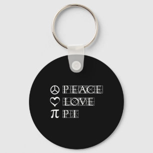 Pi Day Peace Love Math Geometry Trigonometry  Keychain
