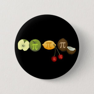 Pi Day Pi on Various Fruit 2 Inch Round Button