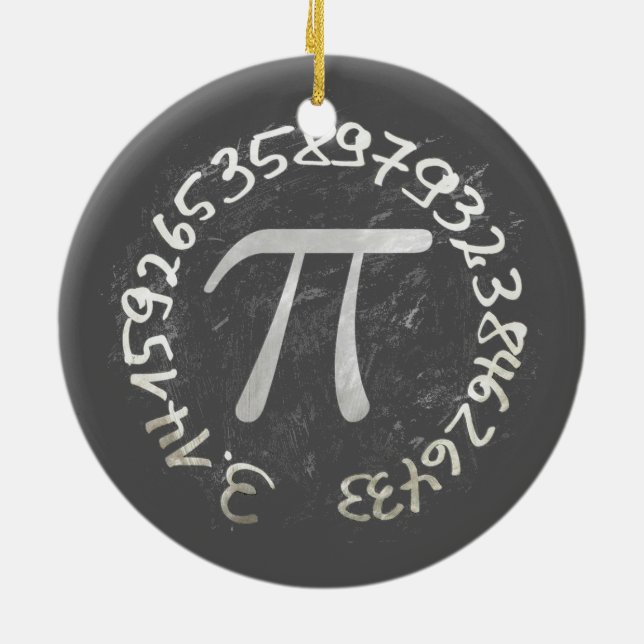 Pi Day PiDay Chalkboard Education Ceramic Ornament (Back)