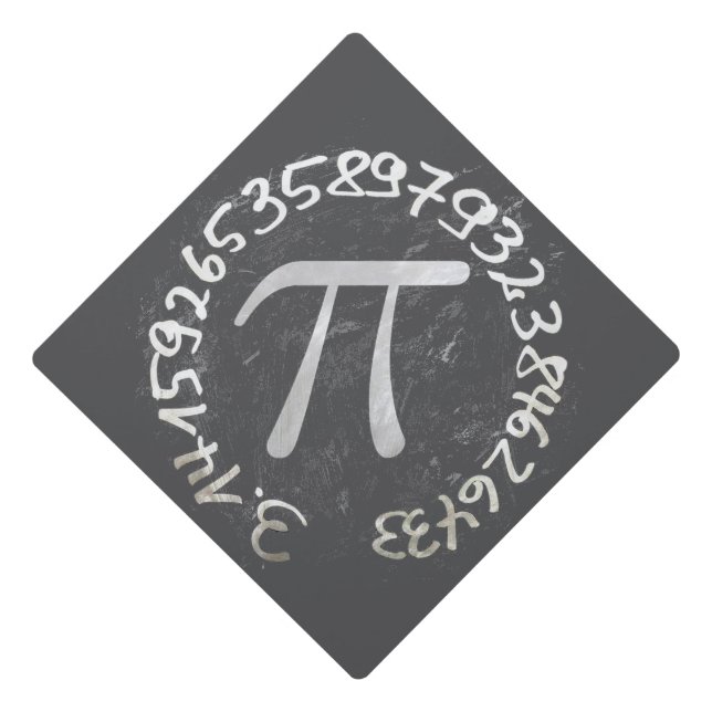 Pi Day PiDay Chalkboard Education Graduation Cap Topper (Front)