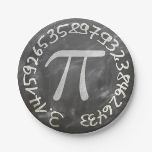 Pi Day PiDay Chalkboard Education Paper Plate