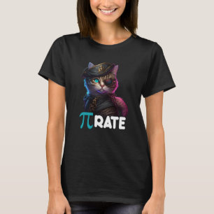 Pi Day Pirate Cat Math Science Teacher Pi Rate 3 1 T-Shirt