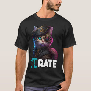 Pi Day Pirate Cat  Math Science Teacher Pi Rate 3  T-Shirt