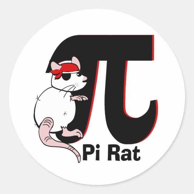 Pi Day/ Pirate Classic Round Sticker (Front)