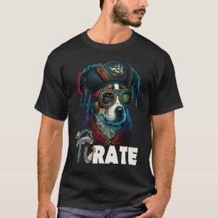 Pi Day Pirate Dog 3 14 Funny Math Science Teacher  T-Shirt