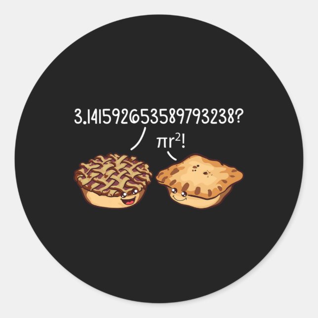 Pi Day Shirt Pi R Squared Formula Math Pie Kawaii  Classic Round Sticker (Front)