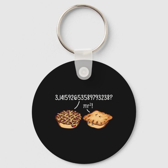 Pi Day Shirt Pi R Squared Formula Math Pie Kawaii  Keychain (Front)