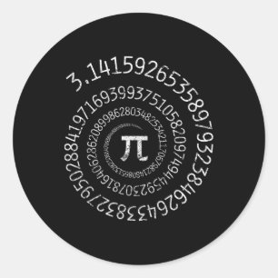 Pi Day Shirt Spiral Pi Math Design For Pi Day 3.14 Classic Round Sticker