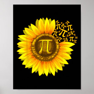 Pi Day Shirt Women Sunflower Math Teacher Gift Poster