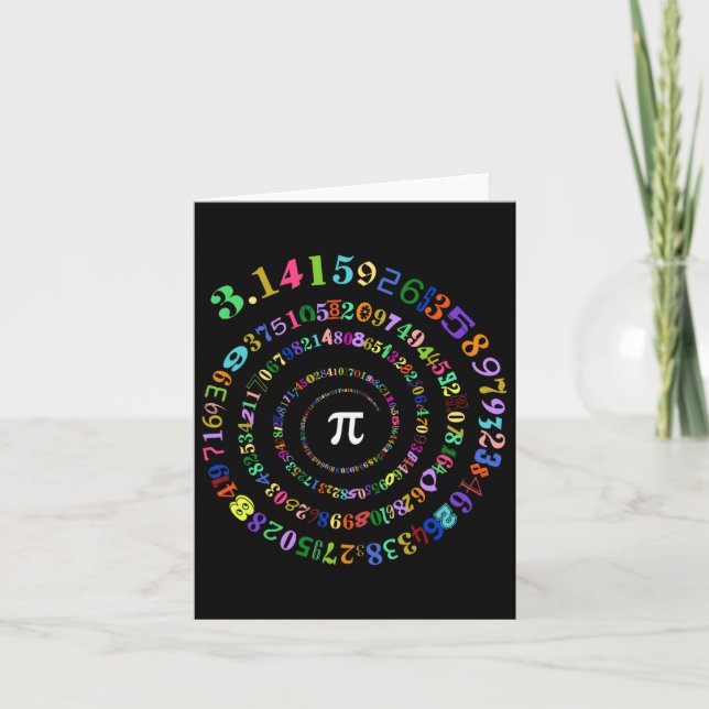 Pi Day Spiral Pi Math Number Symbol 3.14  Card (Front)