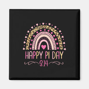 Pi Day Spiral Pi Math Teacher 3.14 Leopard Rainbow Magnet