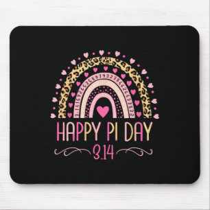 Pi Day Spiral Pi Math Teacher 3.14 Leopard Rainbow Mouse Pad