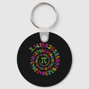 Pi Day Spiral Shirt 3.14159 Women Kids Men Math Te Keychain