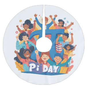 Pi Day Squad Celebration Design Brushed Polyester Tree Skirt
