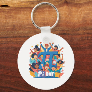 Pi Day Squad Celebration Design Keychain