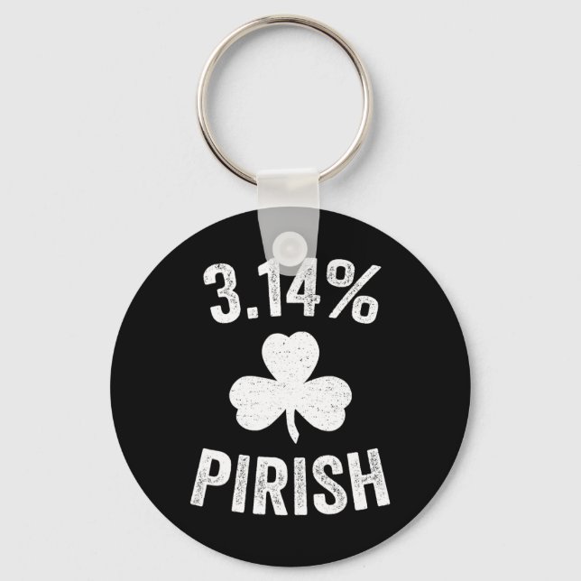 Pi Day St. Patrick's 3.14 Irish Funny Pirish Math  Keychain (Front)