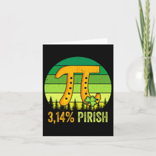 Pi Day St. Patrick's 3.14 Irish Retro Pirish Math Card