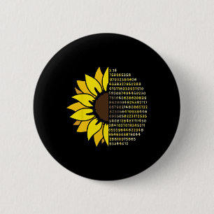 Pi Day Sunflower 3.14 Pi Number Symbol Math Scienc 2 Inch Round Button