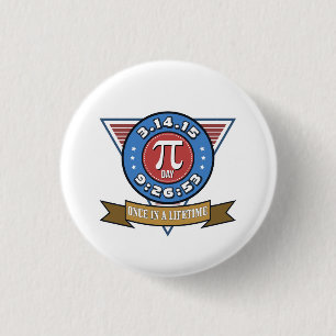 Pi Day Symbol for Math Nerds on March 14 Button