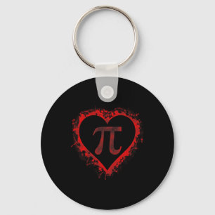 Pi Day Symbol Heart Valentines Day Boys Kids Math Keychain