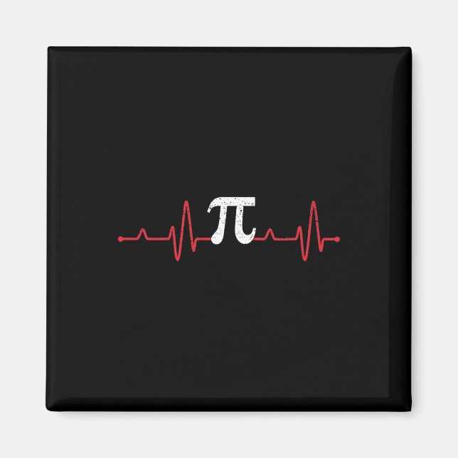 Pi Day Symbol Heartbeat Math Lover Nursing Pulse S Magnet (Front)