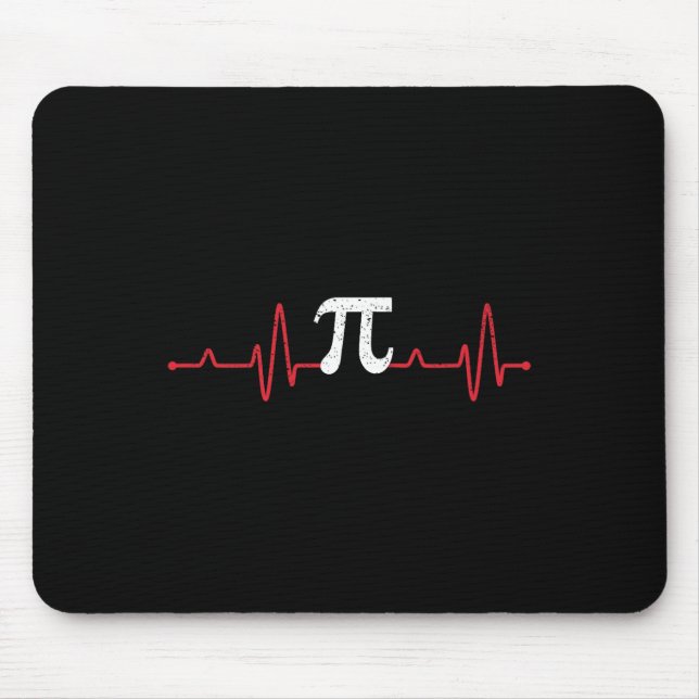 Pi Day Symbol Heartbeat Math Lover Nursing Pulse S Mouse Pad (Front)
