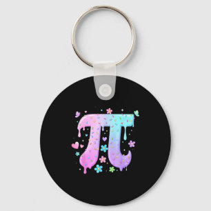 Pi Day Symbol Ice Cream Drip Sprinkle Lover Math T Keychain