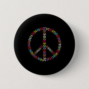Pi Day Symbol Peace Sign Kids Math Teacher 2 Inch Round Button