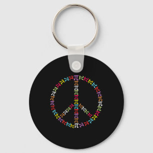 Pi Day Symbol Peace Sign Kids Math Teacher Keychain
