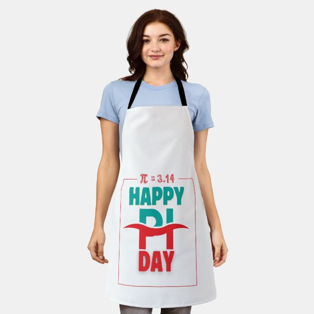 Pi Day T-Shirt – Artistic Design with Pi (π) Equat Apron (Worn)