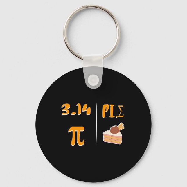 Pi Day Thanksgiving Mirror Image Of 3.14 Is Pie Ma Keychain (Front)