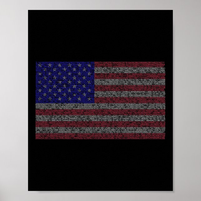 Pi Day Usa Flag Maths 3.14 March 14th  Poster (Front)