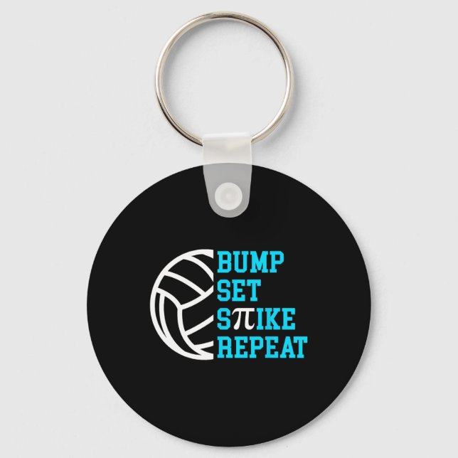 Pi Day Volleybyll Bump Set Spike Repeat Math Teach Keychain (Front)
