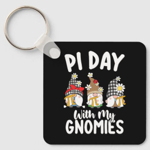 Pi Day With My Gnomies Funny Math Mathematics Keychain