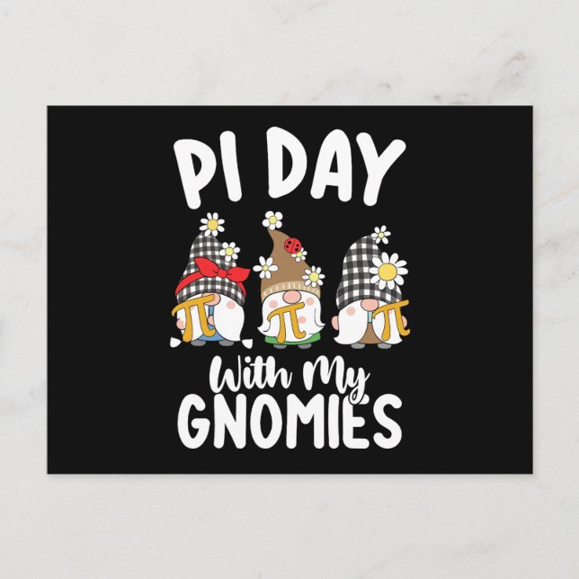 Pi Day With My Gnomies Funny Math Mathematics Postcard (Front)