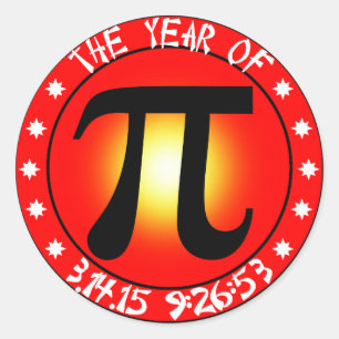 Pi Day - Year of Pi  3/14/15 9:26:53 Classic Round Sticker