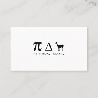 Pi Delta Llama Mathematics Symbols Business Card
