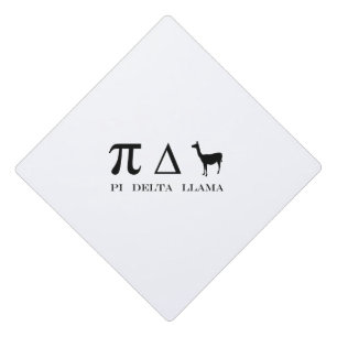 Pi Delta Llama Mathematics Symbols Graduation Cap Topper