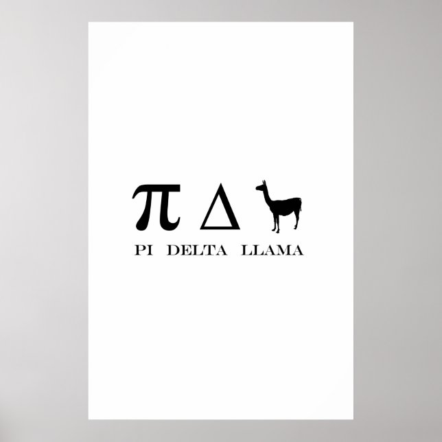 Pi Delta Llama Mathematics Symbols Poster (Front)