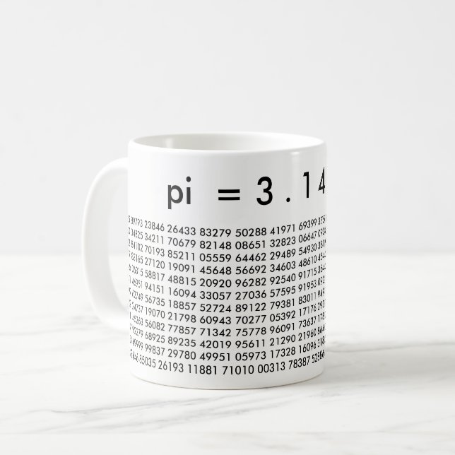 pi Digits 3.14159 Mathematics Love Pi Day Mug (Front Left)