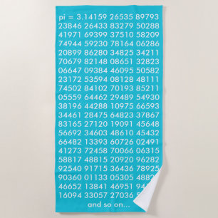Pi Digits Math Love Typography Numbers Mathematics Beach Towel