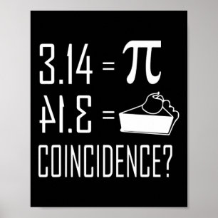 Pi Equals Pie 3.14 Equals Pie Coincidence  Poster
