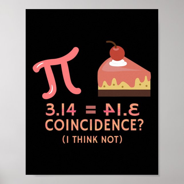 Pi Equals Pie For Pi Day 3.14 Math  Poster (Front)
