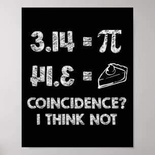 Pi Equals Pie For Pi Day Celebrated On 3-14 March Poster