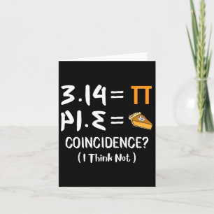 Pi Equals Pie Funny Math Pun Pi Day Gift  Card