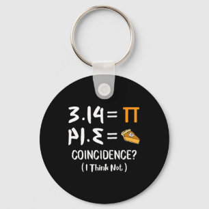 Pi Equals Pie Funny Math Pun Pi Day Gift Keychain