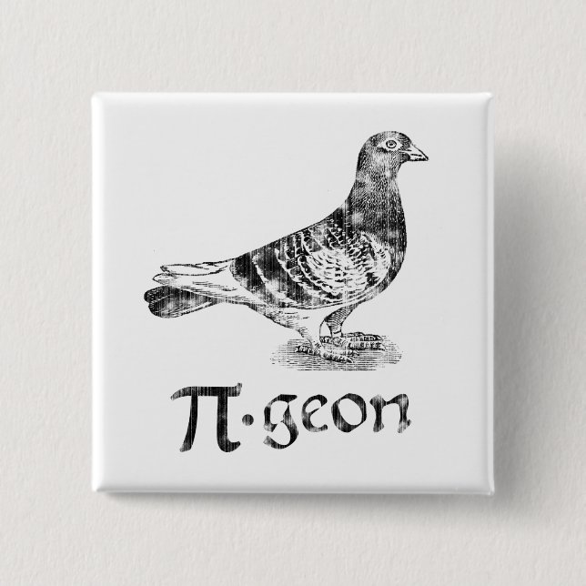 PI-geon 2 Inch Square Button (Front)