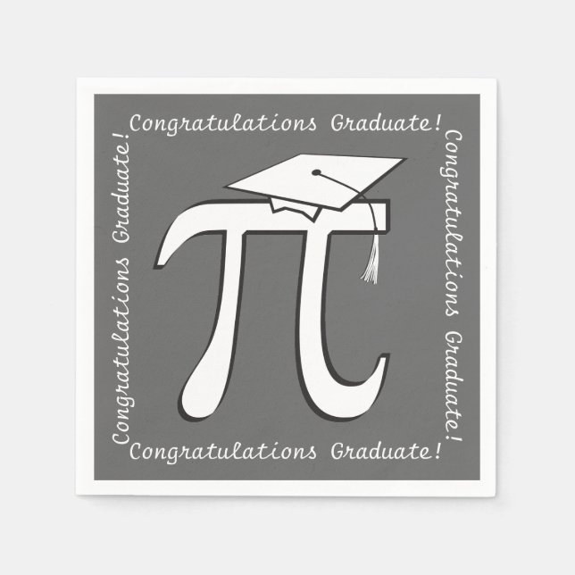 Pi Graduation - Math Grad Themed Paper Napkins (Front)