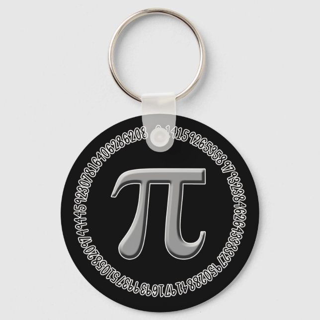 Pi in Silver Keychain (Front)